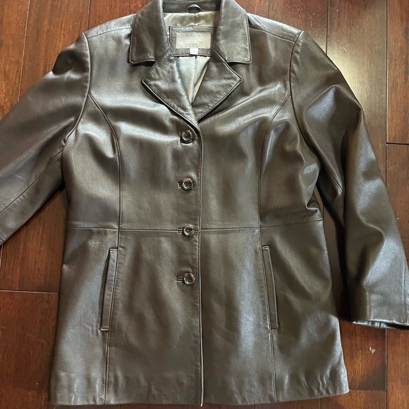 Buttery Soft Brown Leather jacket blazer Croftt & Barrow light Fall - Picture 8 of 12